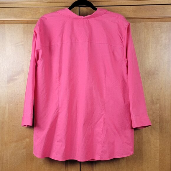 Talbots Coral Pink Wrinkle Resistant 3/4 Sleeve Cotton Blouse - 22W - Picture 3 of 7
